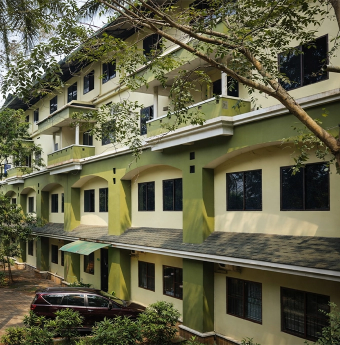 Edhini hospital block among trees